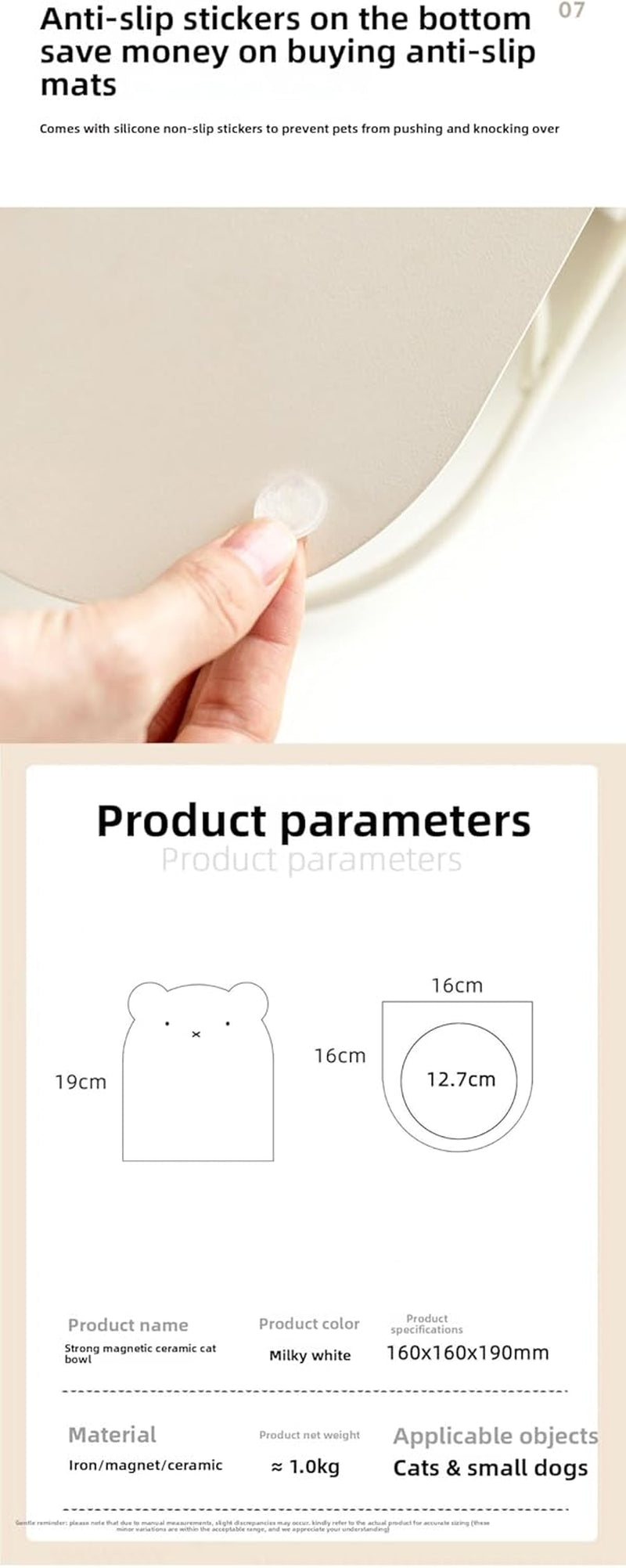 Ceramic Elevated Cat & Dog Bowl – Magnetic Adjustable Height & 360° Tilt Pet Feeder, Anti-Vomit & Whisker Fatigue Relief, Non-Slip, Food & Water Dish