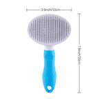 Self Cleaning Slicker Brush - Cat Brush Skin-Friendly Deshedding Grooming Massaging Tool for Long & Short Haired Pets, Cat Hair Brushes Easy Removes Undercoat for Dogs Cats Rabbits - UPGRADED, Blue