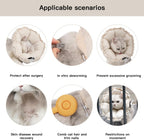 Soft Cat Cone Collar， Cute Adjustable Cat Recovery Collar，Elizabethan E Collar That Can Protect Head and Foot Wounds，Egg White Flower All-Season Style