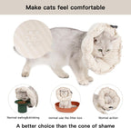 Soft Cat Cone Collar， Cute Adjustable Cat Recovery Collar，Elizabethan E Collar That Can Protect Head and Foot Wounds，Egg White Flower All-Season Style