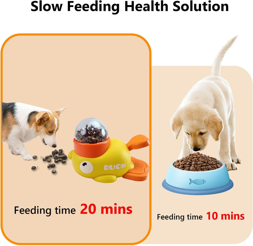 Duck Treat Dispenser for Dogs to Train Problem-Solving Skills,Dog Slow Feeder Puzzle Toy Prevents Bloating, Interactive Treat Dispensing Toy for Small Cats,Dogs,Other Pets