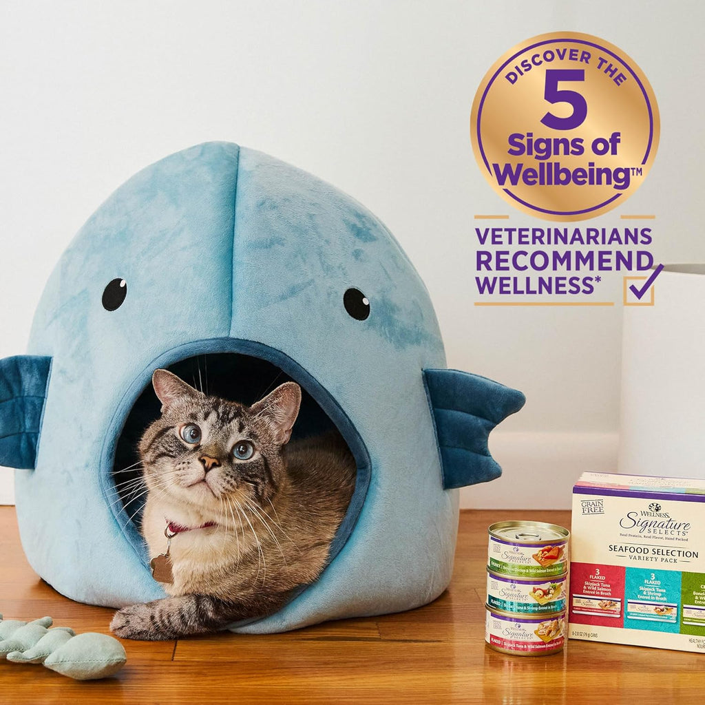 CORE Signature Selects Shredded Adult Canned Wet Cat Food, Natural, Protein Rich, Grain Free, Skipjack Tuna and Shrimp Entrée Recipe, 2.8 Oz, Pack of 12 Cans