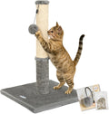 Cat Scratching Post, Cat Scratcher for Indoor Cats, Sisal Scratching Post & Carpet Post in One, Stable Kitten Scratching Post with Replaceable Toy, Extra Free Toy, Light Gray