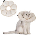 Soft Cat Cone Collar， Cute Adjustable Cat Recovery Collar，Elizabethan E Collar That Can Protect Head and Foot Wounds，Egg White Flower All-Season Style