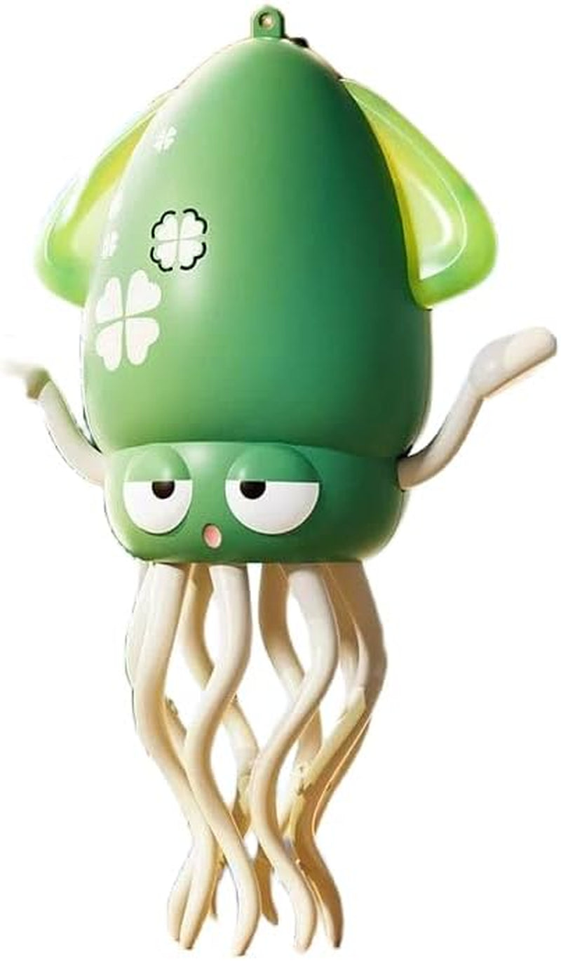 Automatic Octopus Cat Toy with Massage Tentacles, Auto-Dodging & Rolling for Chase Play, Includes Bonus Fishing Rod (Green)