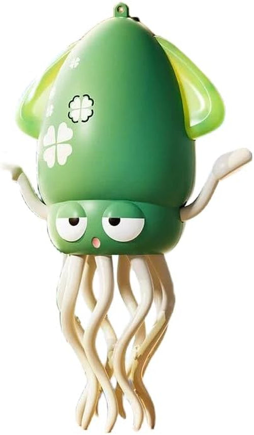 Automatic Octopus Cat Toy with Massage Tentacles, Auto-Dodging & Rolling for Chase Play, Includes Bonus Fishing Rod (Green)