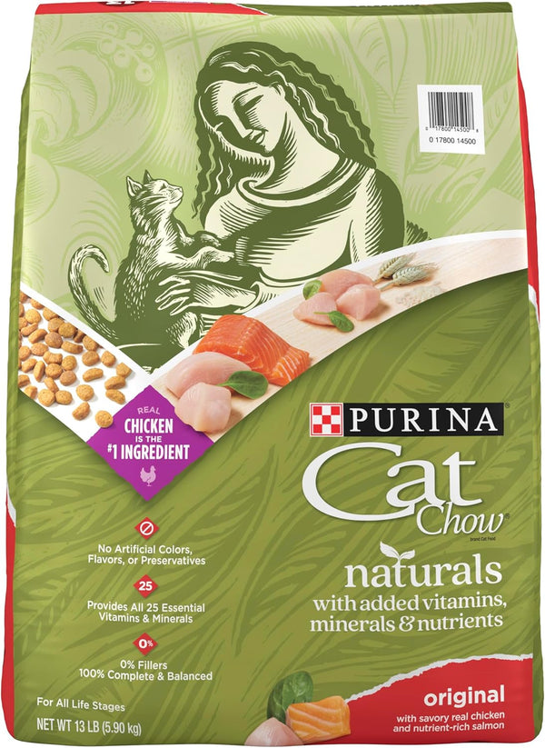 Naturals with Added Vitamins, Minerals and Nutrients Dry Cat Food, Naturals Original - 13 Lb. Bag