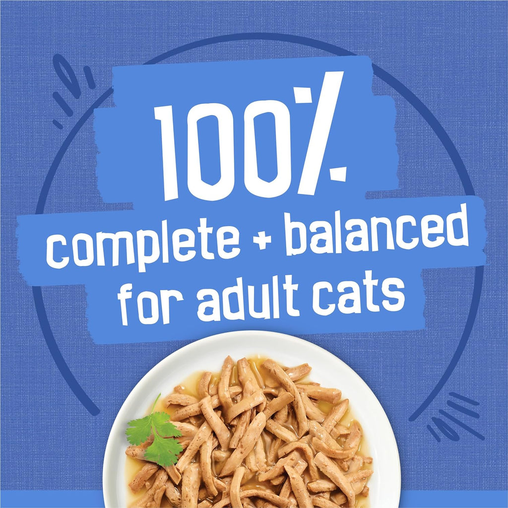 Purina  Wet Cat Food Variety Pack, Shreds with Beef, Turkey and Cheese Dinner, Chicken and Salmon Dinner, and with Ocean Whitefish and Tuna - (Pack of 40) 5.5 Oz. Cans