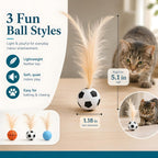 Bouncy Cat Feather Ball Toys – 6 Pack Interactive Silicone Bouncing Balls for Indoor Cats & Kittens, Durable Active Play Toy