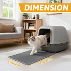 Cat Litter Mat Double Layer Waterproof Urine Proof Trapping Mat 1 Pack (Gray, 24X15 Inch (Pack of 1))