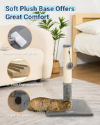 Cat Scratching Post, Cat Scratcher for Indoor Cats, Sisal Scratching Post & Carpet Post in One, Stable Kitten Scratching Post with Replaceable Toy, Extra Free Toy, Light Gray