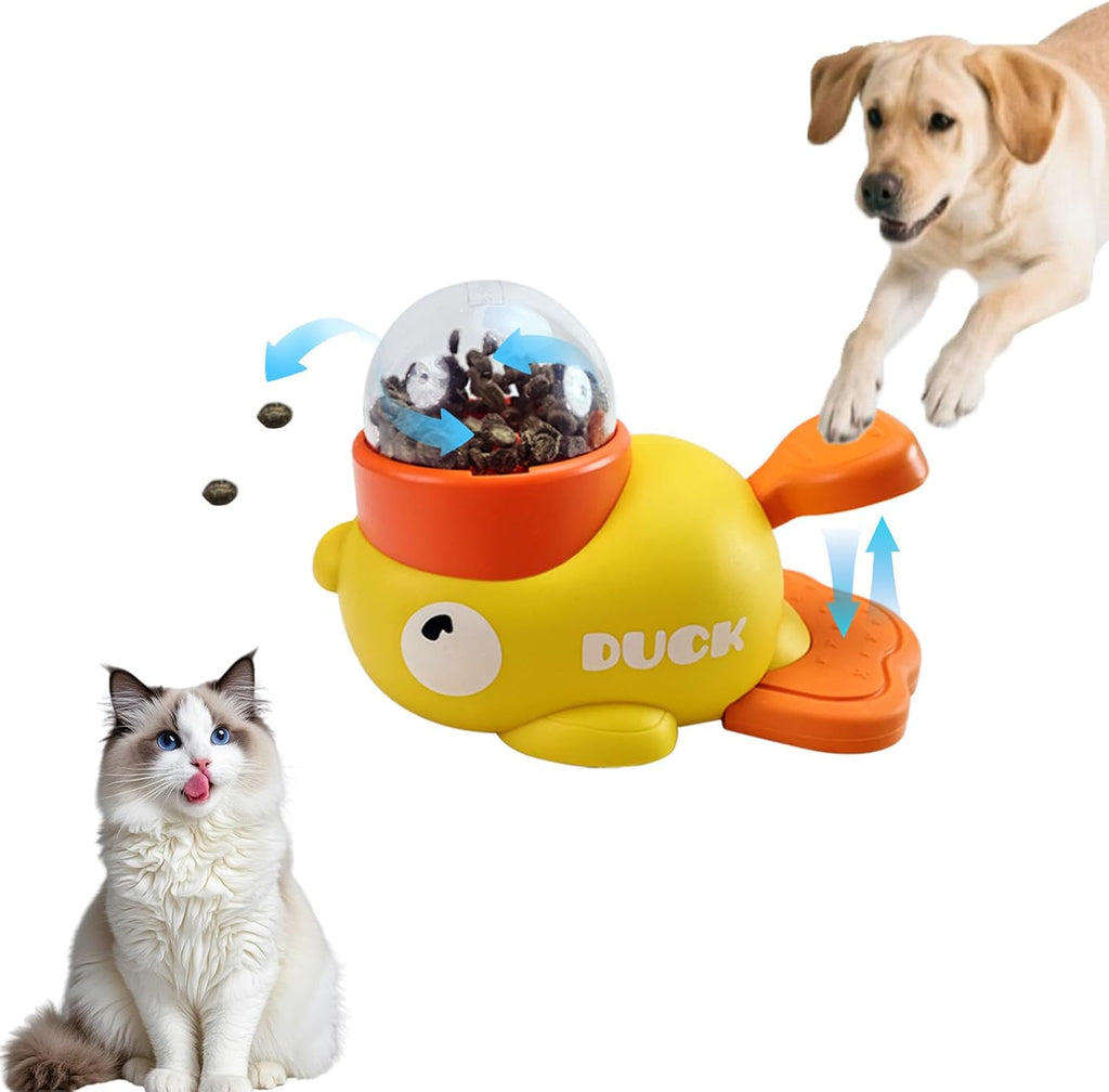 Duck Treat Dispenser for Dogs to Train Problem-Solving Skills,Dog Slow Feeder Puzzle Toy Prevents Bloating, Interactive Treat Dispensing Toy for Small Cats,Dogs,Other Pets