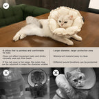 Soft Cat Cone Collar， Cute Adjustable Cat Recovery Collar，Elizabethan E Collar That Can Protect Head and Foot Wounds，Egg White Flower All-Season Style